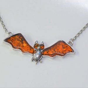 Baltic Amber Bat Necklace
